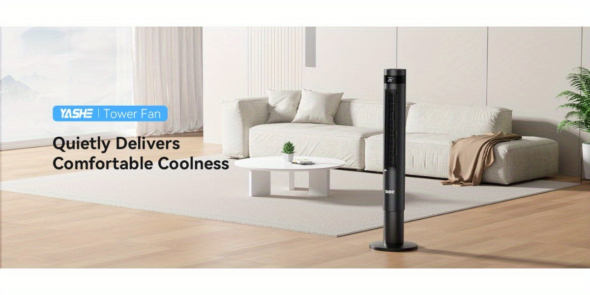 109.22cm Tower Fan 85° Oscillating Bladeless Tower Fan, Tower Fans Cooling Quiet Bedroom, Ac Fan With 12 Timer, 3 Mode & 3 Speed Settings, LED Display, 28db