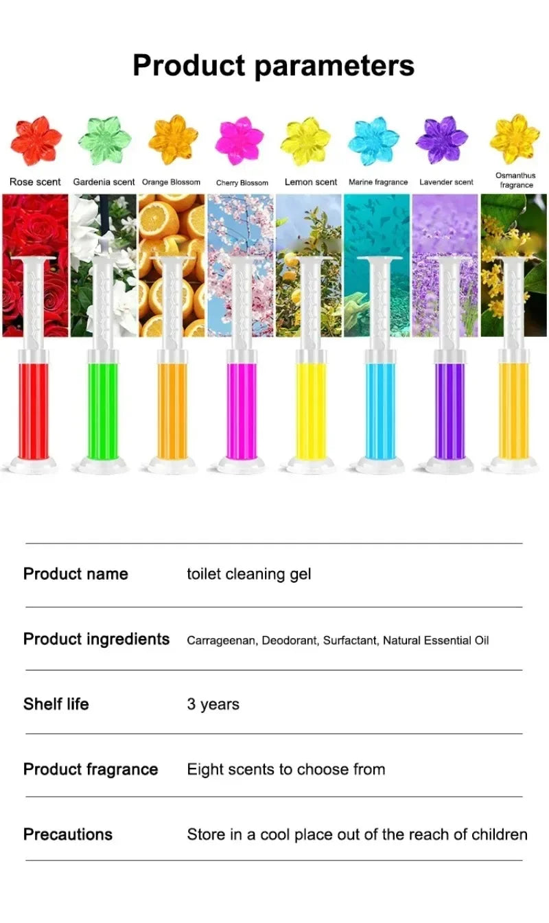 Flowers Gel Toilet Freshener Bowl Cleaner Flower Fragrance Air Perfume Aromatic Closestool Toilet Deodorizer Cleaning Supplies