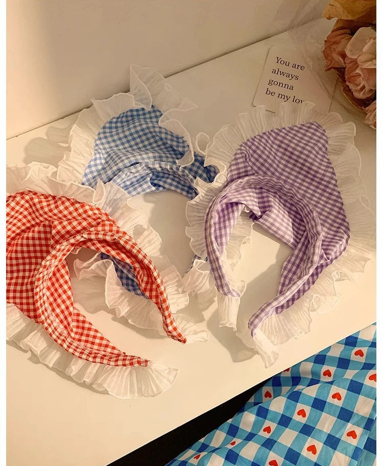 Lace Triangular Hair Scarf Headband Square Headscarf Hairband Turban Bandage Bandana Headband Women Headwarp Hair Accessories