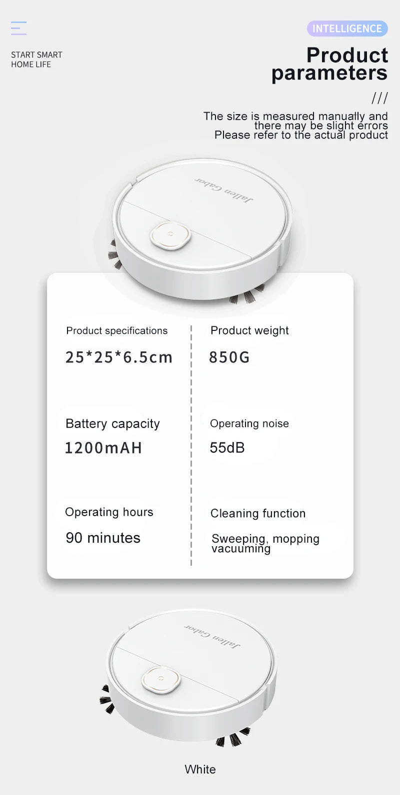 3 In 1 Smart Sweeping Robot Home Mini Sweeper Sweeping and Vacuuming Wireless Vacuum Cleaner Sweeping Robots For Home Use