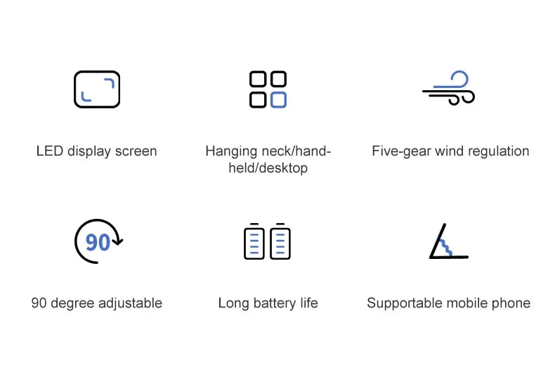 Jsdoin Hand Held Fan,Portable Handheld USB Rechargeable Fans with 5 Speeds,Battery Operated Mini Fan Foldable Desk Desktop Fans with LED Display for Home Office Bedroom Outdoor Travel