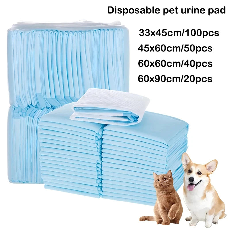 100/50/40/20PCS Puppy Training Pee Pads Absorbent Dogs Diapers Disposable  Quick Dry Surface Mat Clean Cushion Dog Supplies