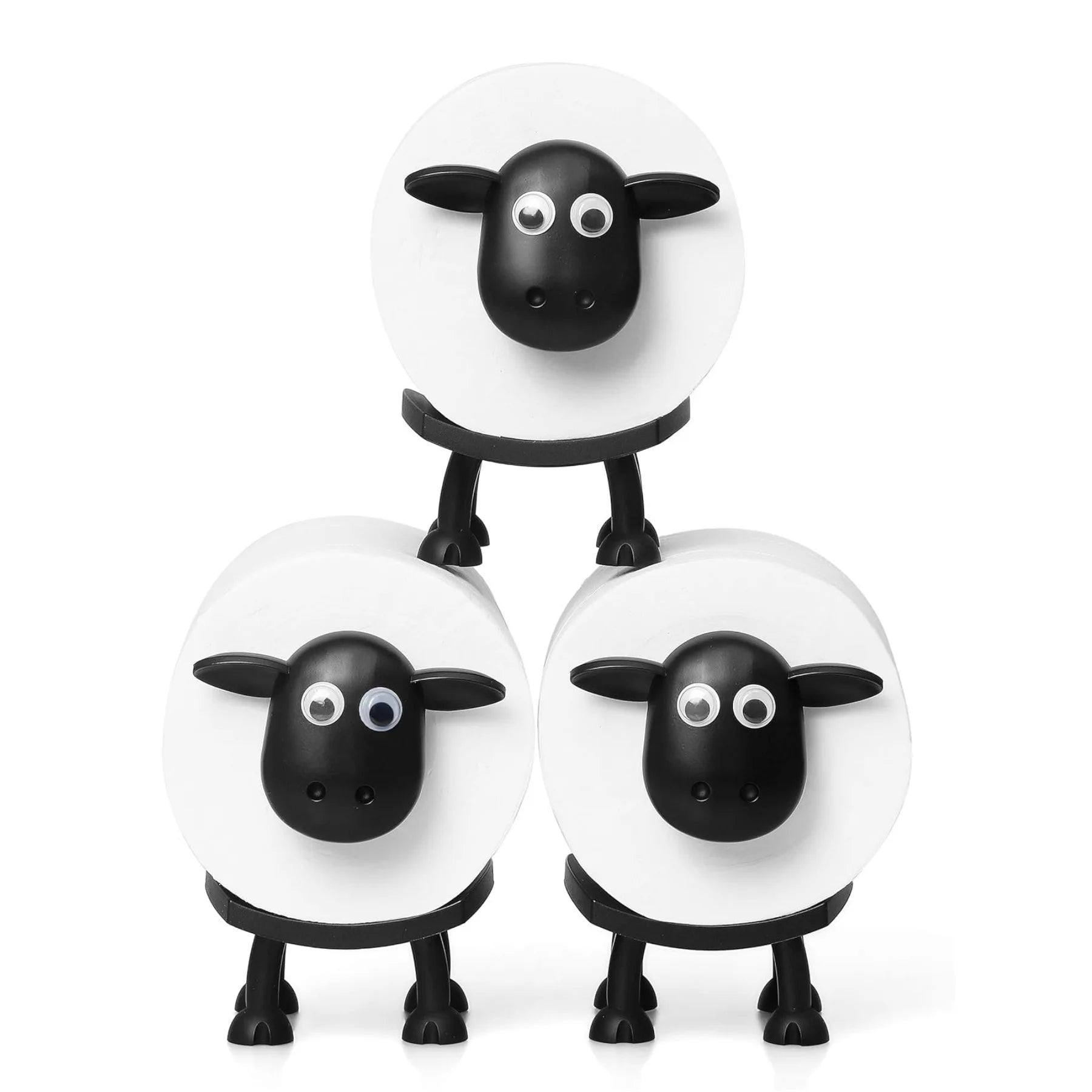 1/3PCS Portable Toilet Paper Box, Funny Sheep Toilet Roll Holder Free Standing Cute Bathroom Decor Black Sheep Toilet Paper