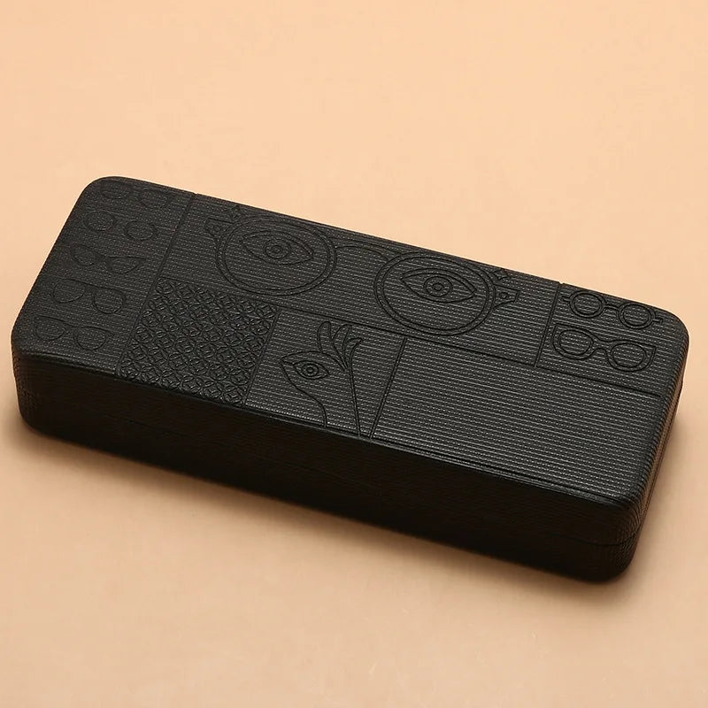 Fashionable Rectangular Flip-Top Hard Shell Glasses Case Graphic Printed Handmade Glasses Storage Box