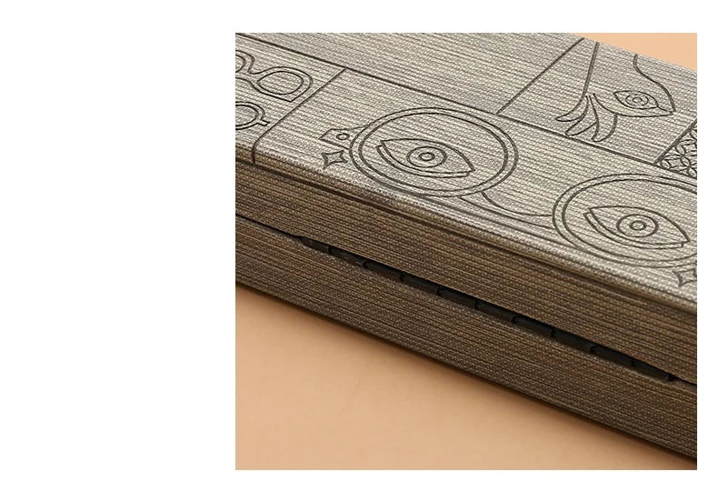 Fashionable Rectangular Flip-Top Hard Shell Glasses Case Graphic Printed Handmade Glasses Storage Box