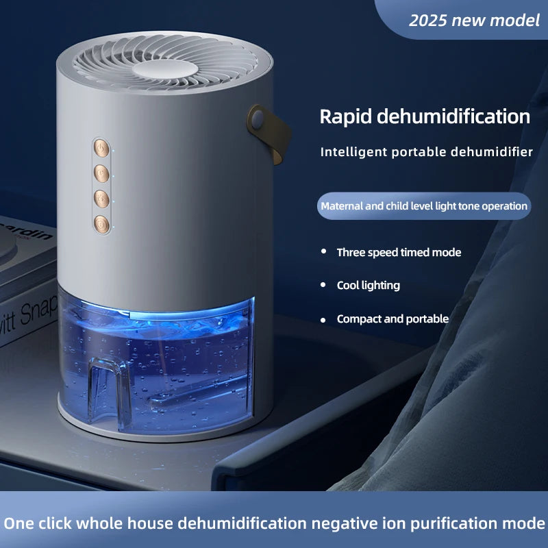 Smart Air Purifie Portable Dehumidifier for Air Filter Home Mini Dehumidifier Bedroom Office Kitchen Silent Small Dehumidifier