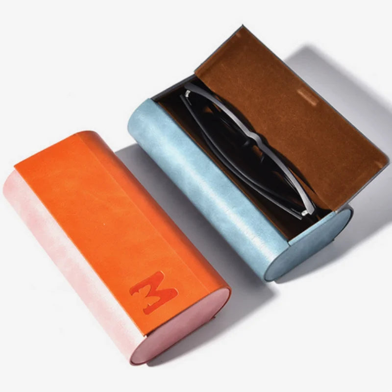 Double Layer Double Eyeglasses Case Fashion Large Capacity PU Leather Glasses Case Waterproof Sunglasses Box Men