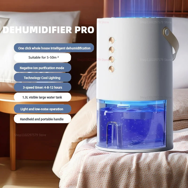 Smart Air Purifie Portable Dehumidifier for Air Filter Home Mini Dehumidifier Bedroom Office Kitchen Silent Small Dehumidifier