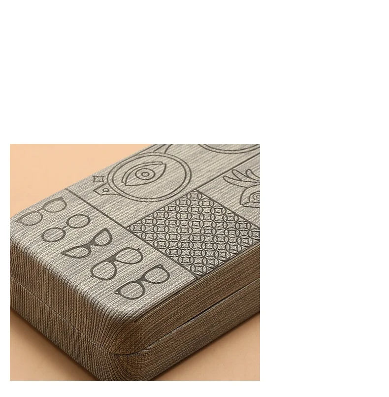 Fashionable Rectangular Flip-Top Hard Shell Glasses Case Graphic Printed Handmade Glasses Storage Box