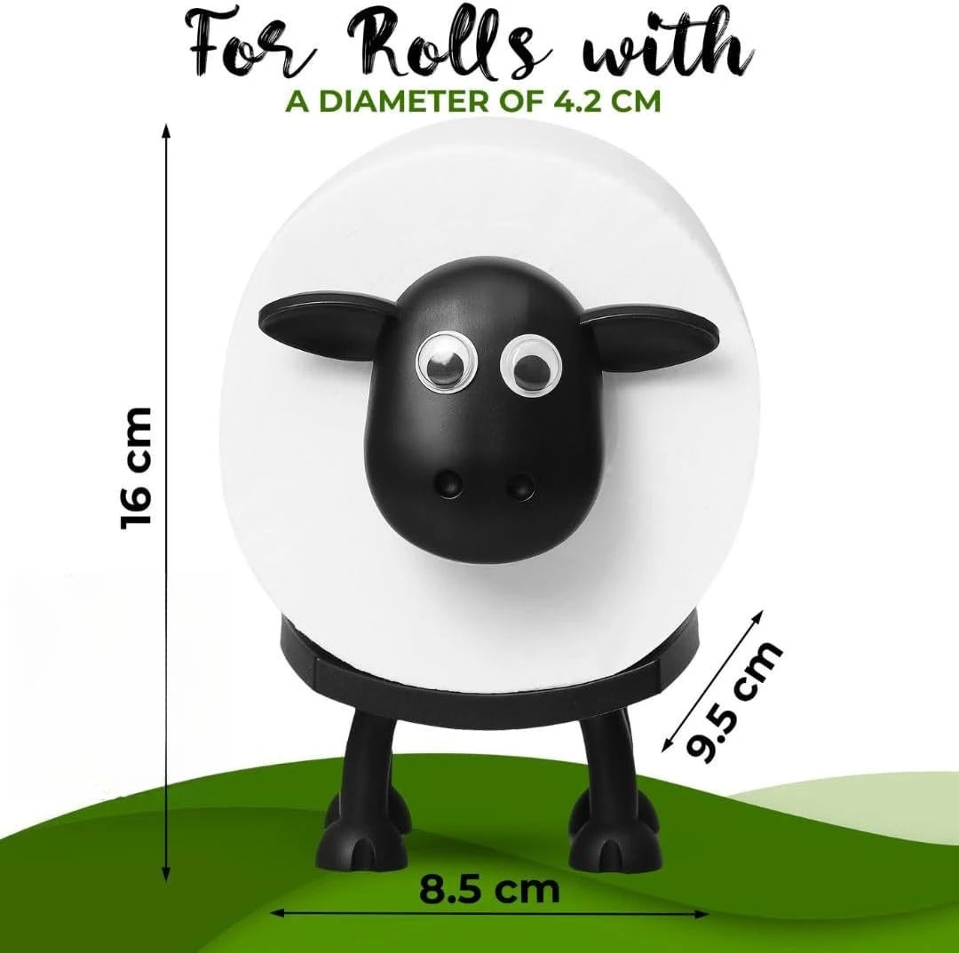 1/3PCS Portable Toilet Paper Box, Funny Sheep Toilet Roll Holder Free Standing Cute Bathroom Decor Black Sheep Toilet Paper