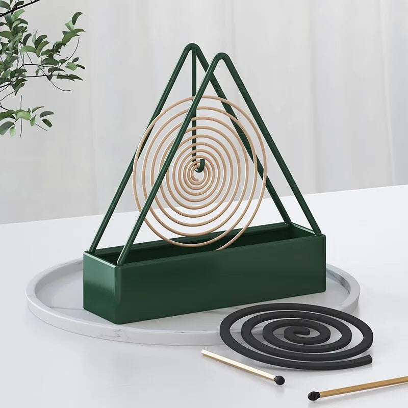 Incense Holders Coil Incense Burner Frame Iron Mosquito Coil Holder Modern Repellent Incense Rack for Household Bedroom Patio