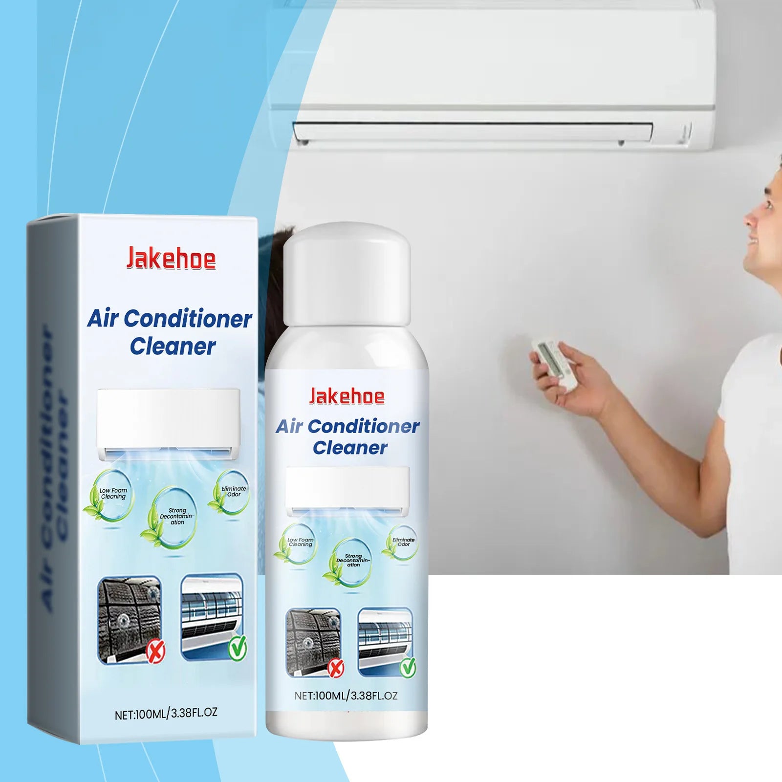Air Conditioner Cleaner Clean Bacteria Remove Odor Stain Grease Debris Not Irritating Residue Keep Fresh Air Conditioner Cleaner