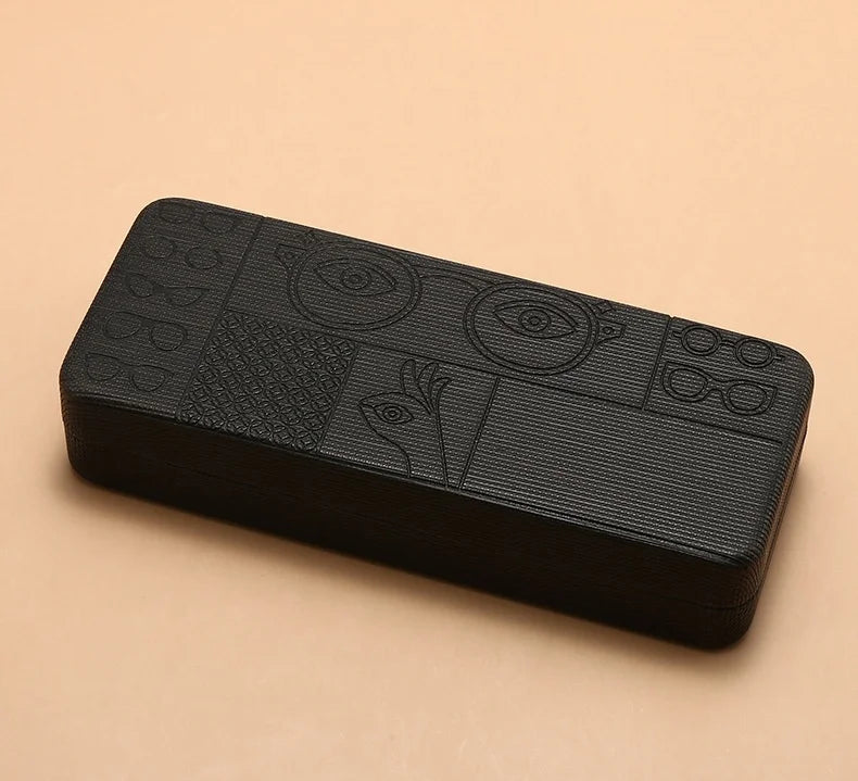 Fashionable Rectangular Flip-Top Hard Shell Glasses Case Graphic Printed Handmade Glasses Storage Box