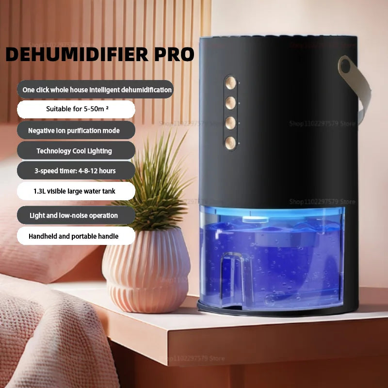 Smart Air Purifie Portable Dehumidifier for Air Filter Home Mini Dehumidifier Bedroom Office Kitchen Silent Small Dehumidifier