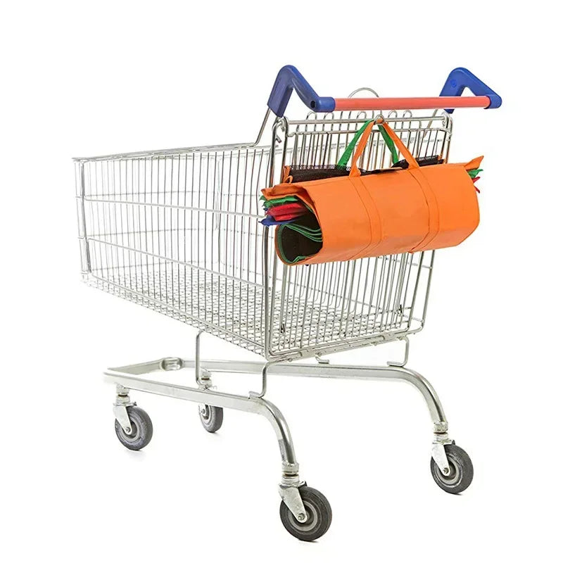 4Pcs/set Foldable Cart Trolley Supermarket Shopping Storage Bags Reusable Eco-Friendly Grocery Shop Handbag Nonwovens Tote Bag