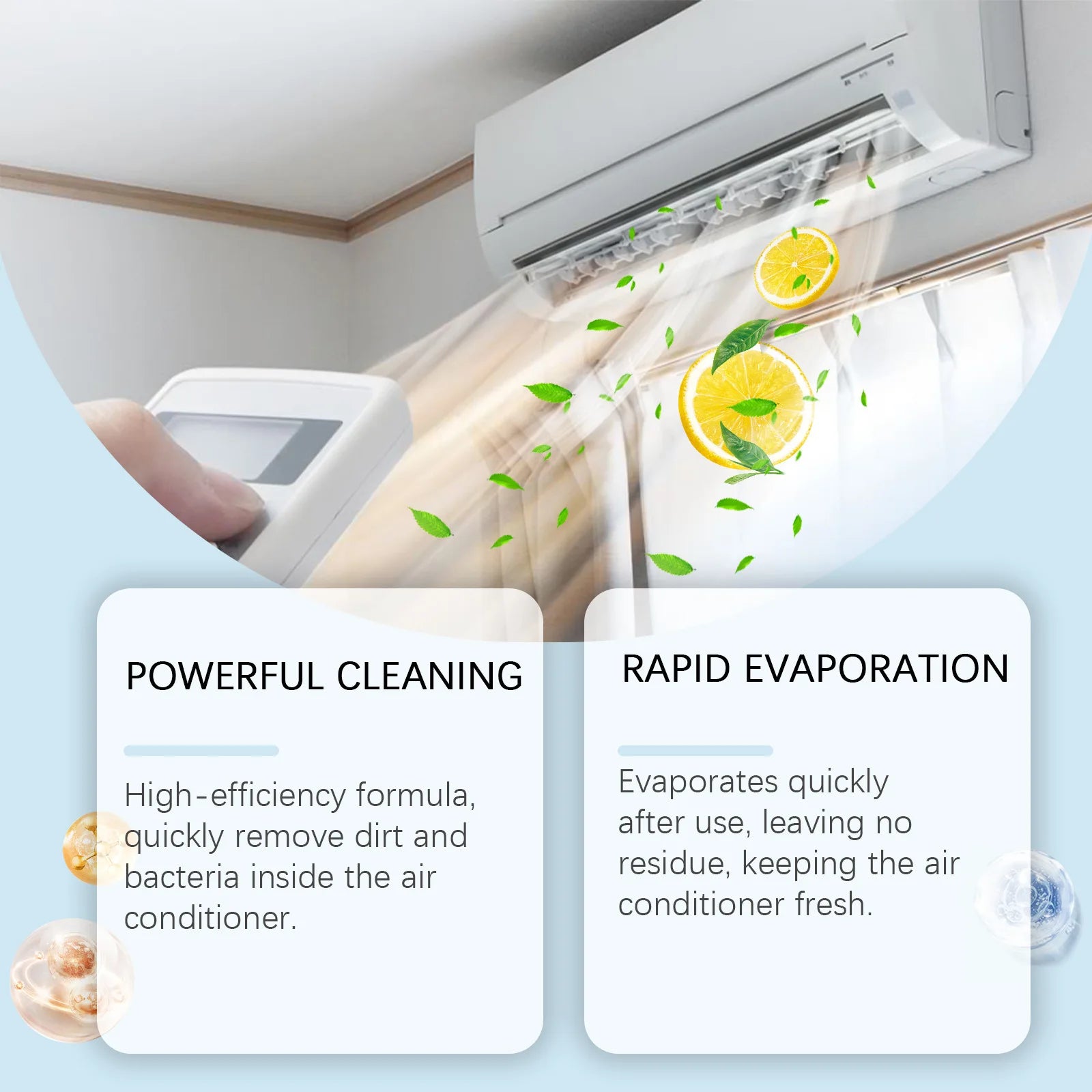 Air Conditioner Cleaner Clean Bacteria Remove Odor Stain Grease Debris Not Irritating Residue Keep Fresh Air Conditioner Cleaner