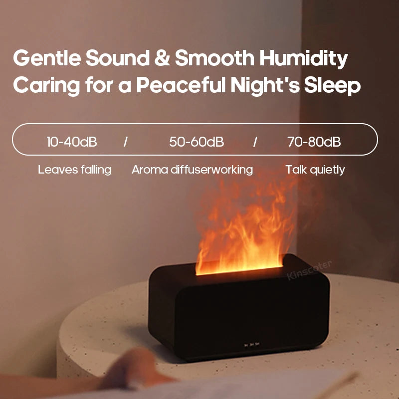 New Simulation Flame Aromatherapy Machine Mini Air Humidifier LED Colorful Light Timer Humidifier Home Perfume Diffuser