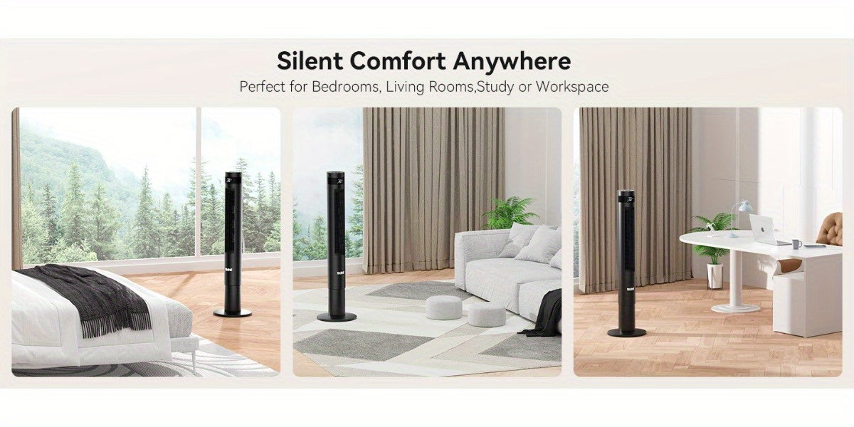109.22cm Tower Fan 85° Oscillating Bladeless Tower Fan, Tower Fans Cooling Quiet Bedroom, Ac Fan With 12 Timer, 3 Mode & 3 Speed Settings, LED Display, 28db