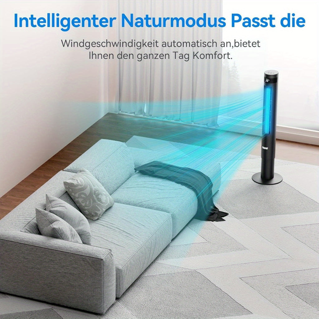 109.22cm Tower Fan 85° Oscillating Bladeless Tower Fan, Tower Fans Cooling Quiet Bedroom, Ac Fan With 12 Timer, 3 Mode & 3 Speed Settings, LED Display, 28db
